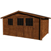 Abri de jardin Vallauris 16,68m² en bois bois traité autoclave 34mm avec double porte et fenêtre – Décor et Jardin Ma boutique